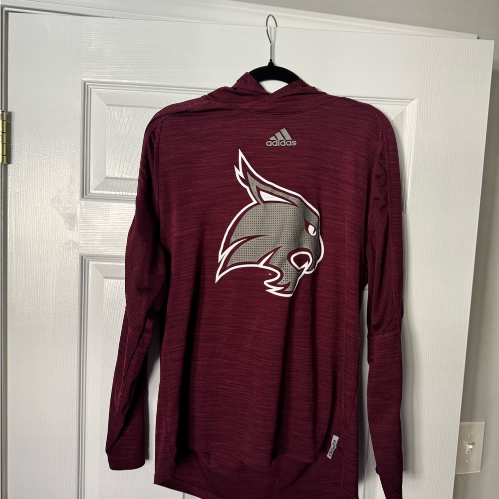 Adidas Burgundy Long Sleeve Men's Tee